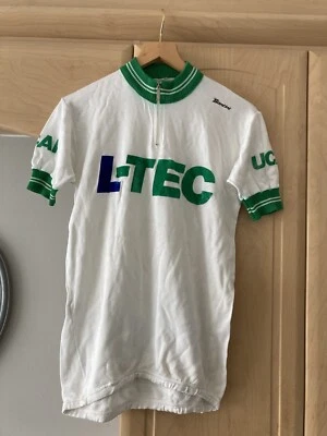 Mens  Santini L-TEC Retro Vintage White cycling cycle shirt size Small,Medium - Image 1 of 4
