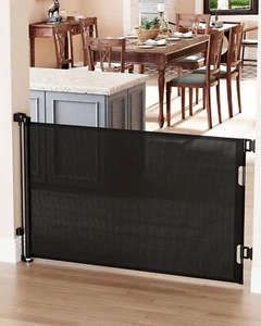 Baby Gate Retractable Gates Stairs Doorways Mesh Dog Gate Wide Pet Gate 33" Tall - Picture 1 of 7