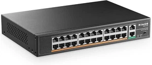 MokerLink 24 Port PoE Switch with 2 Gigabit Uplink Ethernet Port 400W High Power - Picture 1 of 4