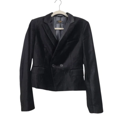 Diesel Black Gold Black Double Breasted  Velvet Blazer Sz M Italy Goth Vampire - Image 1 of 4