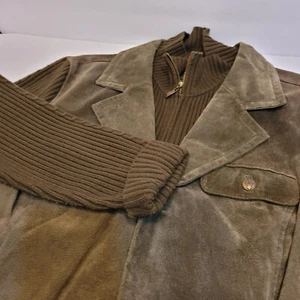 Live A Little, Suede Sweater Jacket, Size 1X - Picture 1 of 5