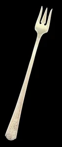 Vintage Oneida Silverplate Pickle Fork Flowers & Beads Wm Rogers Deco 5.75” - Picture 1 of 6