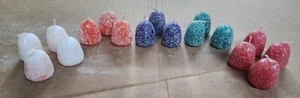 17 Mini velas de gota de goma brillantes de Navidad de colección rojo verde púrpura naranja blanco - Imagen 1 de 4