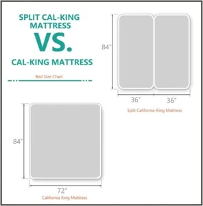 100% Cotton Sateen- 340tc, Split California King Sheet Set for Adjustable Beds - Picture 1 of 12