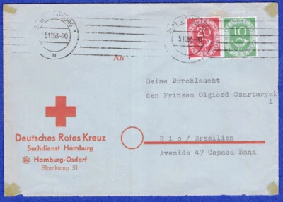 RED CROSS - WEST GERMANY, COVER TO BRAZIL, 1953 - Image 1 of 2