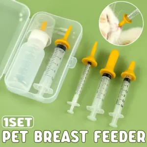 Kitten Feeding Bottle Nipple Syringe for Newborn Pet Medicine Feeding Tool Set - Picture 1 of 12