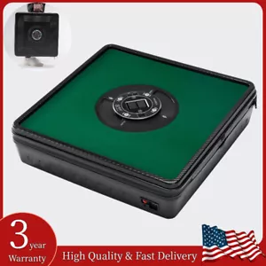 Portable Mahjong Machine Travel Pusher Automatic Mini-Mahjong Table w/Rack Black - Picture 1 of 11