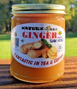 RAW HONEY with GINGER 12oz / 340g 100% PURE UNFILTERED USA HONEY - Picture 1 of 3