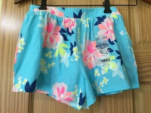 NWT Carter's Aqua Flower Girls Shorts Cotton Summer 8,10/12 - Picture 1 of 1