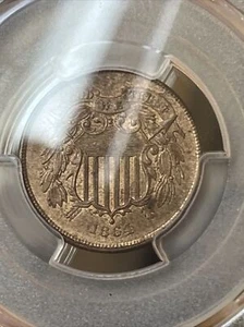 1864 2 cent $0.02 PCGS MS63BN Large Motto - Picture 1 of 6