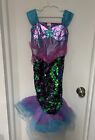 Disney Deluxe Little Mermaid dress w sequined Tail Girls 6-6X