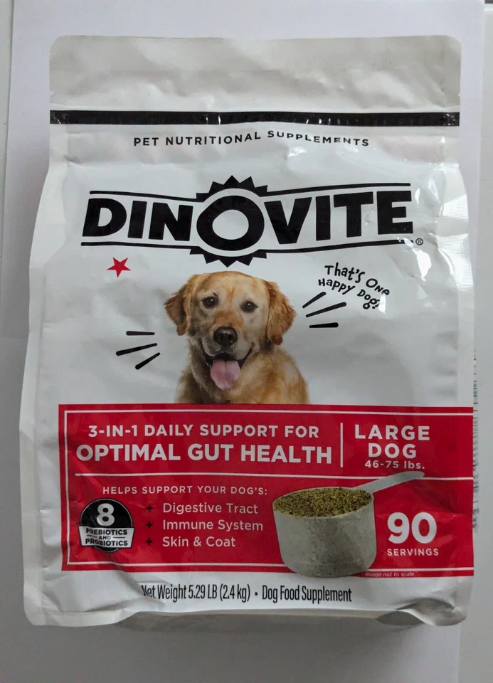 30 Day Supply Large Dogs Dinovite Probiotic Supplement for Dogs - (45 lbs)