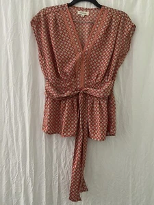 Max Studio Damen Bluse rot Blumenmuster ärmellos V-Ausschnitt Oberteil Größe XS - Bild 1 von 8