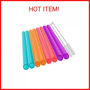 Extra Wide 0.51 inches Reusable Hard Smoothie Straws, Great for Bubble Tea, Boba - Picture 1 of 2
