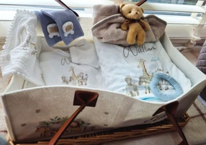 Personalised baby coming home set outfit, new born Safari romper blanket hamper - Picture 1 of 3