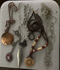 Lot Of 6 Necklaces Varying Lengths, Colors, Materials, And Age