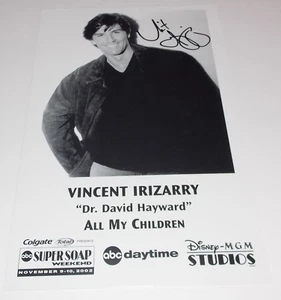 Foto ristampa autografo Vincent Irizarry 9x6 tutti i miei figli 2002 giorni la nostra vita - Foto 1 di 1