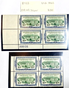 1962 Vintage US 10 CENT STAMPS (2) UNCUT UNCIRCULATED BLOCKS OF 4 R733 - Picture 1 of 5
