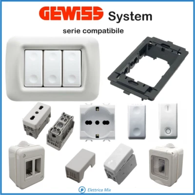 GEWISS SYSTEM serie Compatibile Bianca presa interruttore bipolare placca scatol