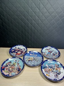 New York Giants Danbury Mint  “Ultimate Giants Fans”  Plate Collection Set Of 5 - Picture 1 of 15