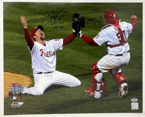 Brad Lidge + Carlos Ruiz signed 2008 WS 16x20 Photo Last Out 08 WSC ins PSA 064 - Bild 1 von 4