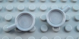 LEGO Lot of 2 Pearl Light Gray Minifig Frying Pan Accessories from 7195 4840 - Picture 1 of 1