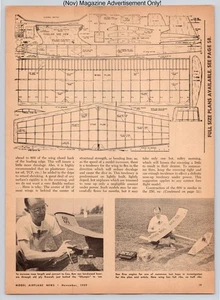 Model Airplane Plans Blueprint Wing Fuselage Stab Layout Vtg 1959 Advertisement - Picture 1 of 5