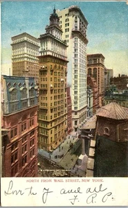 Vintage New York NY Postcard Nassau Street looking north from Wall Street 1906 - Picture 1 of 3