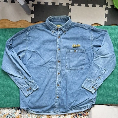 Camisa de mezclilla Cabelas con botones de colección para exteriores ropa de trabajo occidental grande Texas Foto 1 de 4