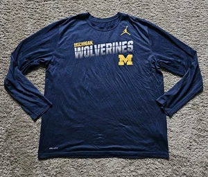 Camisa de manga larga azul Nike Jordan Michigan Wolverines para hombre talla XL - Imagen 1 de 6