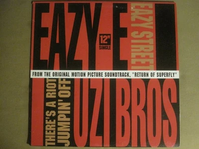 EAZY E EAZY STREET / UZI BROS. THERE'S A RIOT JUMPIN' OFF 12" 1990 DR. DRE NM- - Image 1 of 4