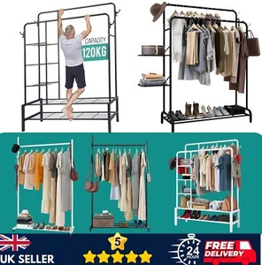 Heavy Duty Clothes Rail Hanging Garment Rack Shoe Storage Shelves Open Wardrobe - Picture 1 of 64