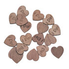 100 Wooden Heart Slices I Do Love Cutouts for Wedding DIY (Coffee 25MM)