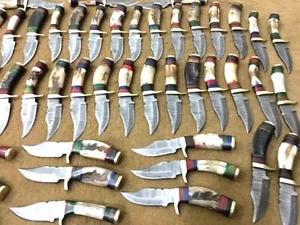 6"custom handmade damascus steel knives with STAG AND RAM HORN lot of 30 Pcs - Picture 1 of 4