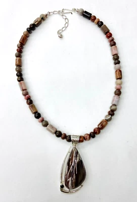 HSN Jay King Sterling Silver Devil's Gate Juniper Wood & Quartz 18" Necklace - Image 1 of 4