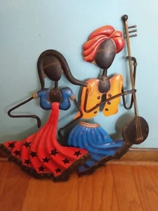 20" Mumbai India Indian Handmade Metal SculptMetal Wall Hanging Decor Folk Art  - Picture 1 of 12