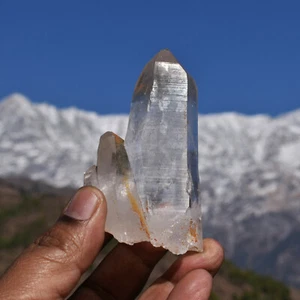 HIMALAYAN LEMURIAN STAR SEED CLEAR GOLDEN HEALER QUARTZ CRYSTAL CLUSTER WAND - Picture 1 of 9