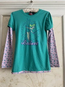 NWT Gap Junk Food Girls Disney Tinker Bell Believe Top Shirt XXL 14-16 Green - Picture 1 of 4