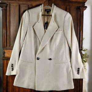 NWT Express Blazer Jacket Spring Work Wear Capsule Wardrobe Cream Sz S - Picture 1 of 10
