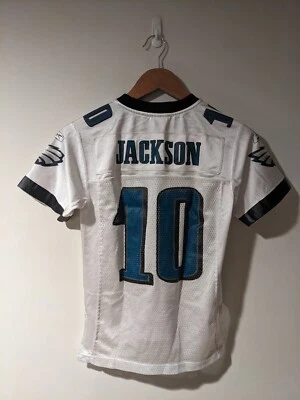 Vintage Y2K Philadelphia Eagles Jackson NFL Football White KIDS Small Jersey - Image 1 of 4