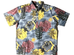 Nueva Camisa Aloha Hawaiana REYN SPOONER Hombres Madera Helecho Azul Estampado Floral Talla L - Imagen 1 de 13