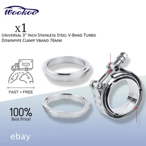 Universal 3" Inch Stainless Steel V-Band Turbo Downpipe Clamp Vband 76mm - Picture 1 of 16