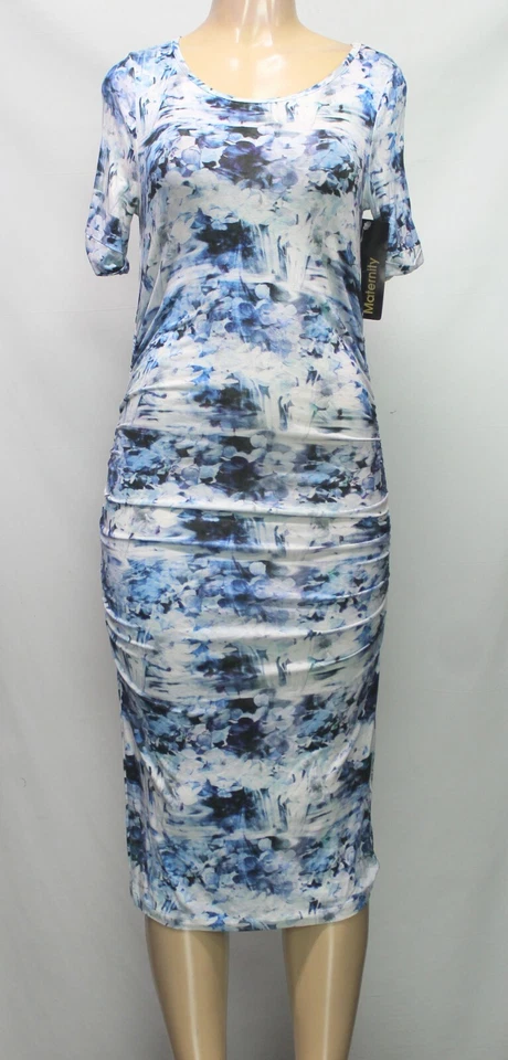 Isabella Oliver Women's Maternity Dress Short Sleeve Stretch Blue Size 2 - Image 1 of 4