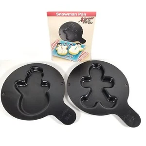 2 GT Xpress Redi Set Go HOLIDAY PAN LOT Gingerbread Man Snowman Set Recipes Xmas - Picture 1 of 5