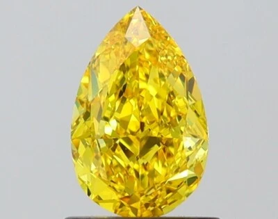 Pear 1.06 Carat Fancy Vivid  Yellow VS1 IGI HPHT Loose Lab Grown Diamond - Image 1 of 3