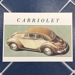 VW BUG POSTCARD From GERMANY VINTAGE Volkswagen Beetle Cabriolet 1950’s Oval - Picture 1 of 2