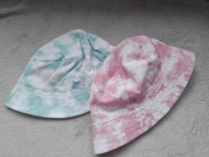 2 x girls bucket sun hats F&F 1-2 yrs pink & mint - Picture 1 of 3