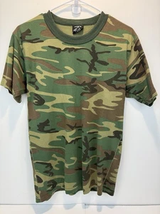 Camiseta De Colección Y2K Rothco Camuflaje Manga Corta Bosque Camuflaje Para Hombres Talla Pequeña - Imagen 1 de 8