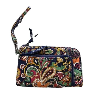 Vera Bradley blau Rhapsody umlaufender Reißverschluss Kalbsleder Geldbörse Paisley 7" x 4,50" x 1"-tb - Bild 1 von 6