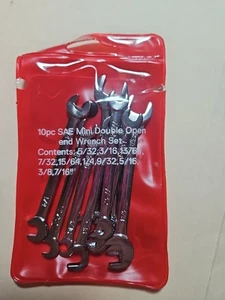 Brand New! 10 Pc SAE Mini Double Open End Wrench Set, Nice! - Picture 1 of 11